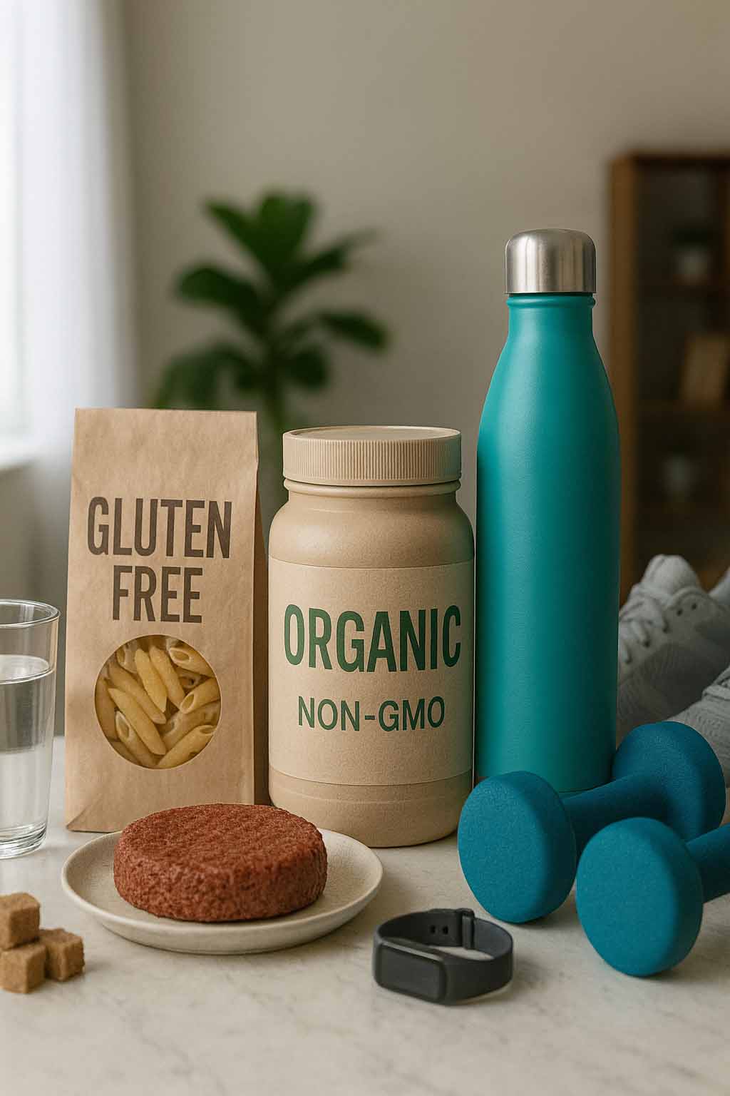 gluten free, organic, non-gmo, exercise, low-fat protein, hydration